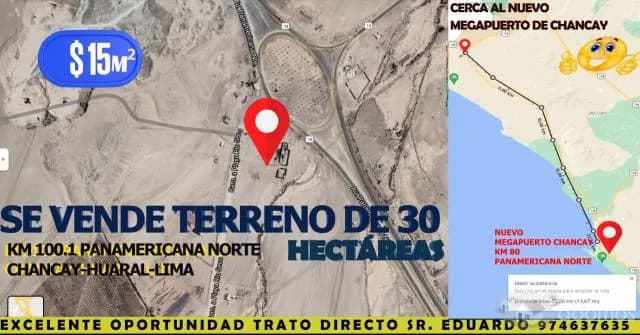 TERRENO 30 HECTAREAS CERCA AL FUTURO MEGAPUERTO DE CHANCAY - 1