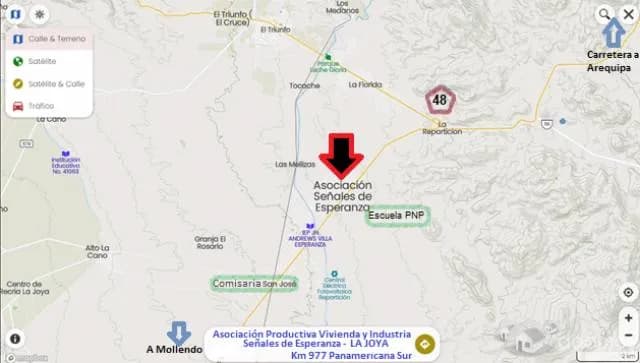 TERRENO DE 500m2 SEÑALES DE ESPERANZA SAN JOSÉ LA JOYA AREQUIPA - 1