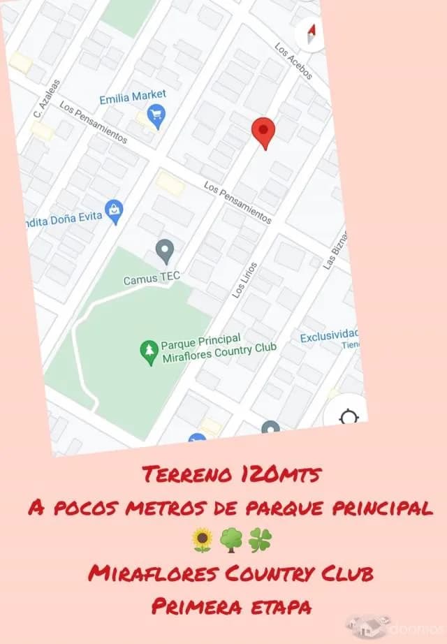 VENTA LINDO TERRENO MIRAFLORES COUNTRY CLUB - 1