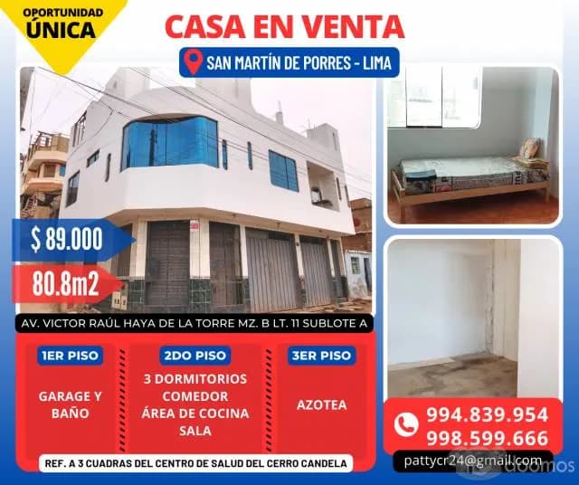 Casa en Venta en San Martin de Porres, Lima - 1