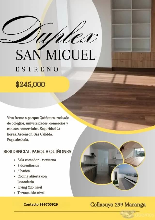 VENDO DÚPLEX FRENTE A PARQUE EN SAN MIGUEL - 1