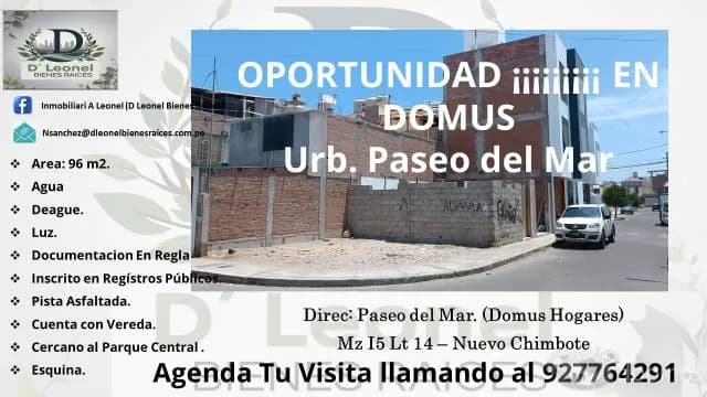 Terreno en Venta en la Urbanización Paseo del Mar (Domus) - 1