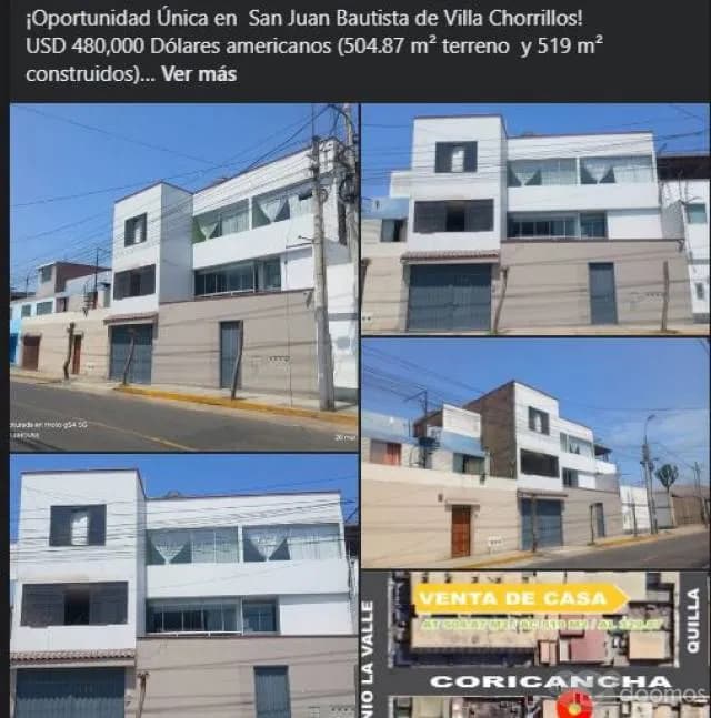 VENTA DE CASA EN CHORRILLOS - 1