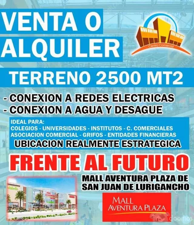 VENTA DE TERRENO 2500 M2 FRENTE AL FUTURO MALL PLAZA - 1