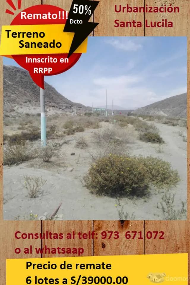 REMATO TERRENOS!!! Urb Santa Lucila - 1