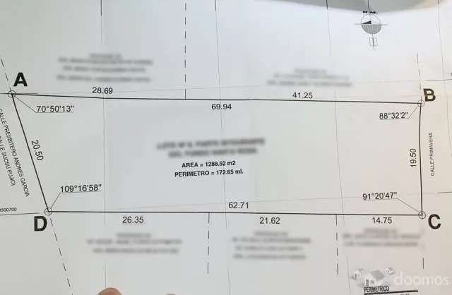 Vendo terreno de 1288.52 m2 en San Jeronimo. Doble frente, casi a lado de Piscina Municipal - 1