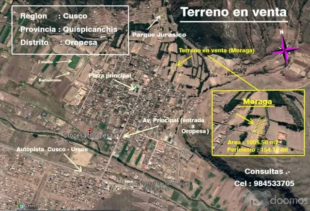 Vendo terreno 1,005.50 m2 en Oropesa ( Cel. 984533705). - 1