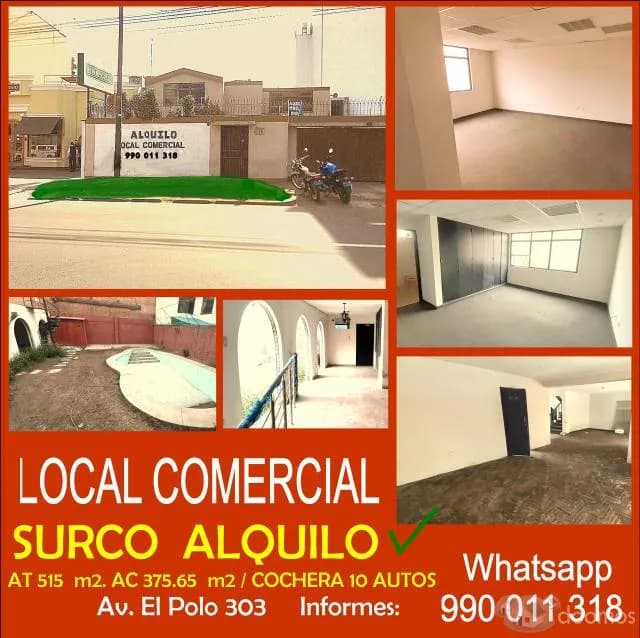 ALQUILER LOCAL COMERCIAL SURCO. AV EL POLO - 1