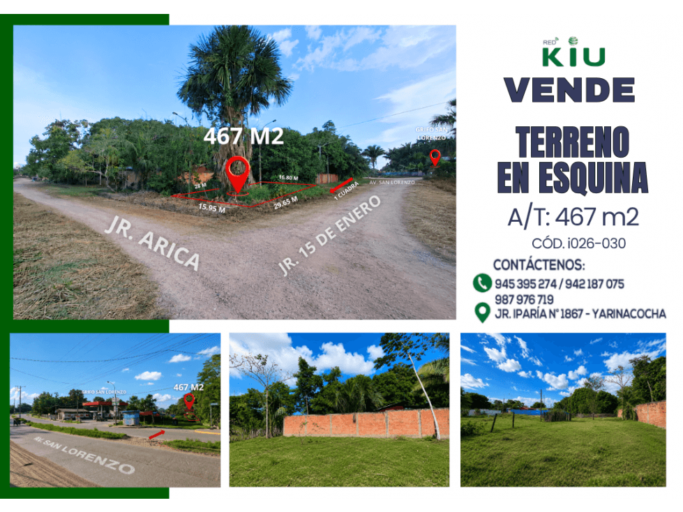 i026030 - VENTA TERRENO EN ESQUINA - YARINACOCHA - 1