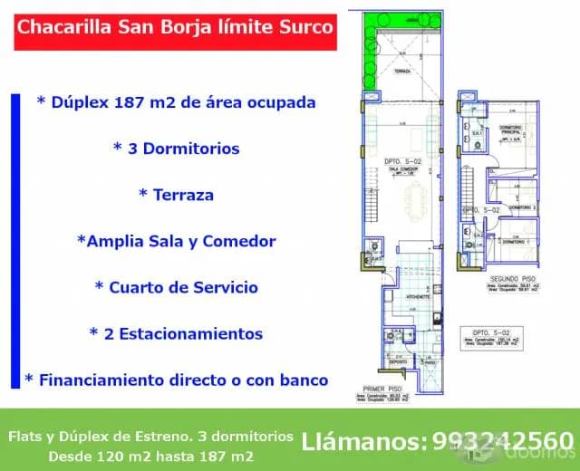 Duplex con terraza Estreno Chacarilla San Borja limite con Surco - 1