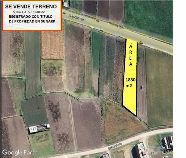 OCASIÓN: VENDO TERRENO DE 1,830 M² PISTA PRINCIPAL PARA NEGOCIO O VIVIENDA, CON TITULO DE PROPIEDAD - 1