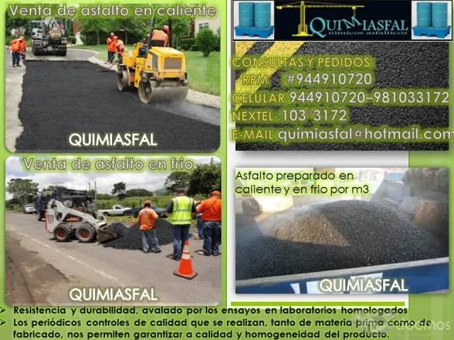 QUIMIASFAL Ventas de asfaltos rc-250 con el acabado que buscas - 1