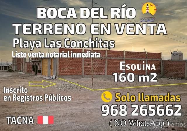 REMATO TERRENO EN BOCA DEL RÍO (PLAYA LAS CONCHITAS) - ESQUINA 160M2 - 1