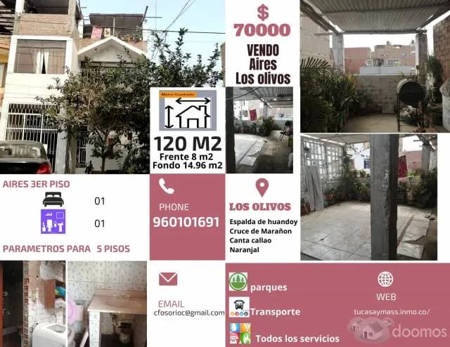 VENDO AIRES DE 120 M2 LOS OLIVOS - 1