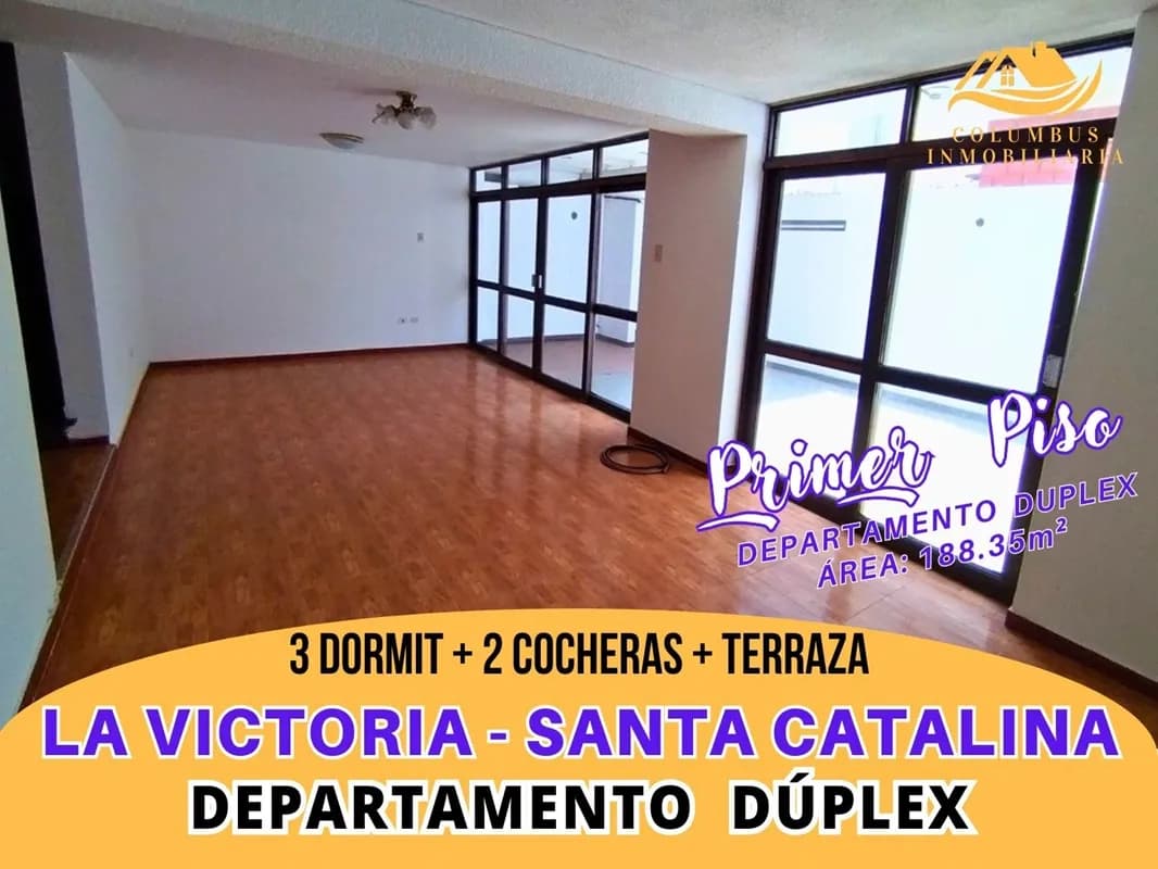 Santa Catalina - Departamento DUPLEX Primer Piso de 3 Dorm + 2 Cocheras - 1