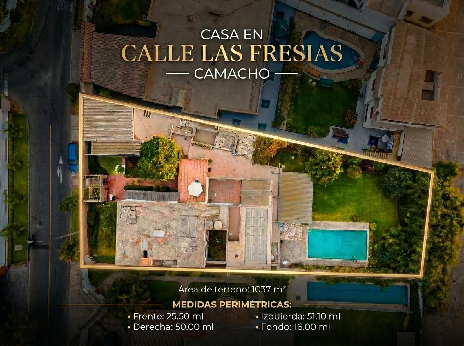 Casa Con Amplios Jardines y Bella Piscina (Se vende como terreno) - 1