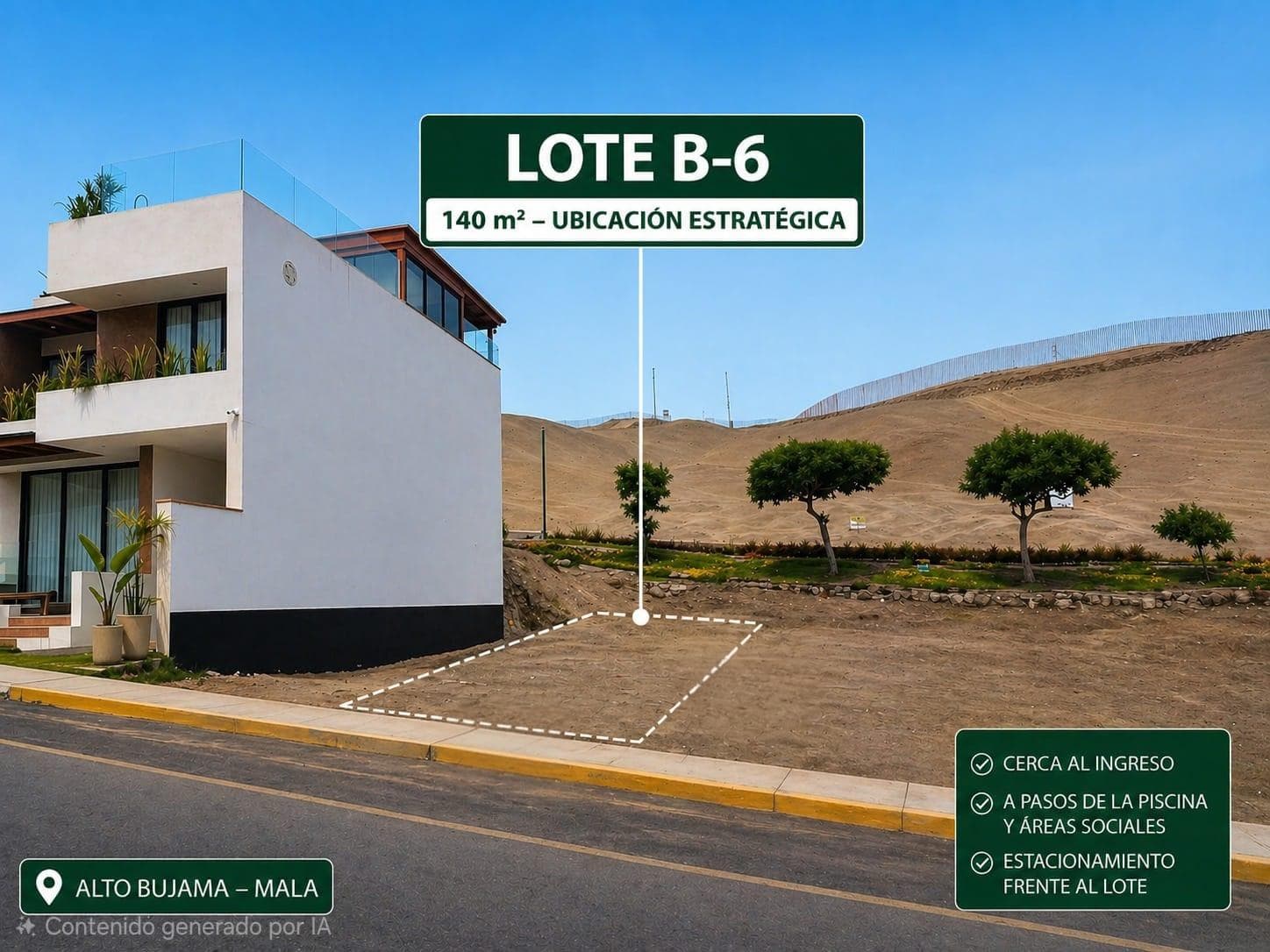 Terreno urbano en Condominio Alto Bujama — Mala, Cañete - 1