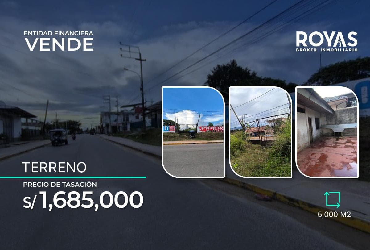 ENTIDAD FINANCIERA Vende Terreno de 5,000m2 en Yurimaguas - 1281 - 1